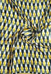 Deep black - Plain space silk with kalamkari ikkat printed blouse